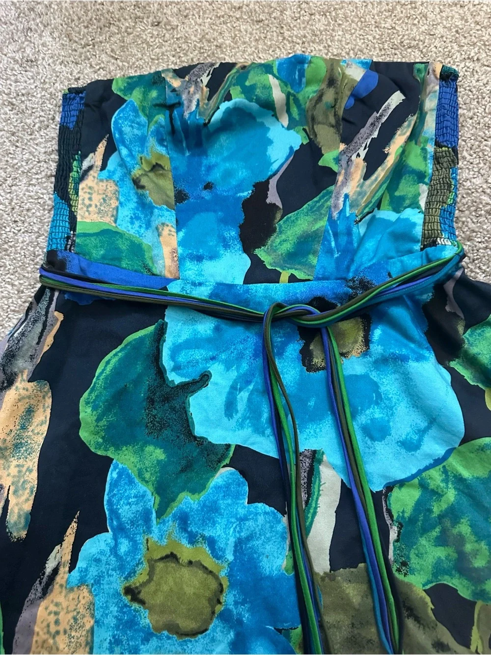 Anthropologie Vanessa Virginia Shadeflower Strapless Floral Dress Size M 8-10 - Picture 7 of 13